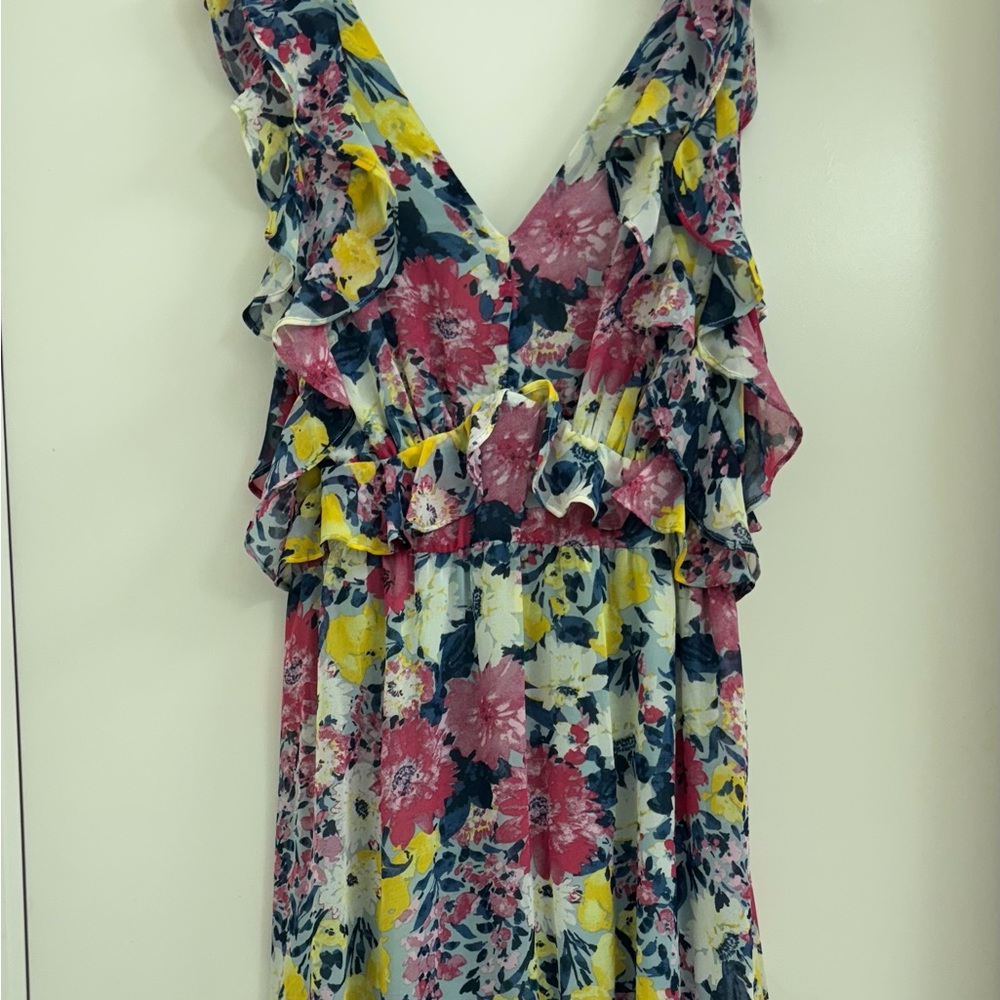 Vibrant Floral Ruffle Dress